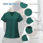 KARAZZO Scrubs Set for Women Nurse Uniform Jogger Suit V-Neck Scrub Top & Jogger Pant with Pockets for Nurse Workwear (Dark Green, XX-Large)