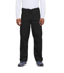 Cherokee Cargo Pant for Men and Women with 3 Pockets Adjustable Webbed Drawstring 4100S, L Short, Black