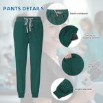 KARAZZO Scrubs Set for Women Nurse Uniform Jogger Suit V-Neck Scrub Top & Jogger Pant with Pockets for Nurse Workwear (Dark Green, XX-Large)