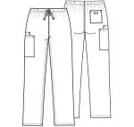 Cherokee Cargo Pant for Men and Women with 3 Pockets Adjustable Webbed Drawstring 4100S, L Short, Black