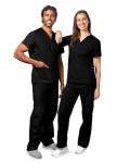 Adar Universal Unisex Drawstring Scrub Set - Black