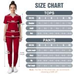 Dvoliaw Scrubs for Women V-Neck Set, Thickened 4-Way Stretch Scrub Top & Jogger Pants with Utility Pockets