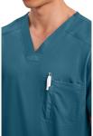 Cherokee Men's V-Neck Top, Caribbean Blue, Large