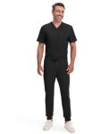 Cherokee Infinity Men's Jogger Pants with Drawstring Waist Mid Rise 5 Pockets Bottoms CK004A, XL, Black