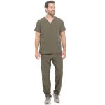 Unisex Olive Green 4-Way Stretch Medical Scrub Set