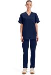 Cherokee Women's V-Neck Medical Scrub Shirt, Navy