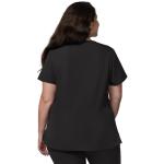 Kitmaz Medical Scrub Tops for Women - Soft Stretch V-Neck Top Scrubs with 3 Pockets Black