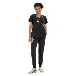 Kitmaz Medical Scrub Tops for Women - Soft Stretch V-Neck Top Scrubs with 3 Pockets Black