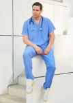 Unisex 4-Way Stretch Medical Scrubs Set - Gray