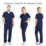Dagacci Scrubs Medical Uniform Women and Men Unisex Scrubs Pants Medical Scrubs Pants Large Navy