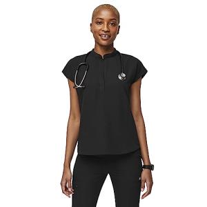FIGS Rafaela Oversized Scrub Top for Women — Black, S