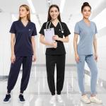 Scrubs for Women Scrubs Set - Stretch V-Neck Scrub Top & Yoga Jogger Pants Medical Uniform Scrub Set