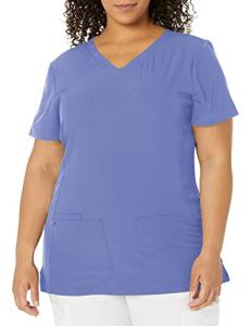 HeartSoul womens Pitter-pat V-neck Medical Scrubs Shirt, Ciel, XX-Large Plus