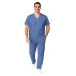 M&M SCRUBS Men Scrub Set Medical Scrub Top and Pants XL Ceil Blue