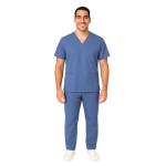 M&M SCRUBS Men Scrub Set Medical Scrub Top and Pants XL Ceil Blue