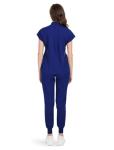 niaahinn Scrubs Set for Women Nurse Uniform Jogger Suit Stretch Top & Pants with Multi Pocket for Nurse Doctor Esthetician Workwear (dark-blue, Medium)
