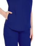 niaahinn Scrubs Set for Women Nurse Uniform Jogger Suit Stretch Top & Pants with Multi Pocket for Nurse Doctor Esthetician Workwear (dark-blue, Medium)