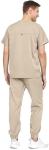 MediChic Men's Scrubs Set – Stretch V-Neck Workwear, 7-Pocket Jogger Pants, Flex Medical Uniforms, Khaki X-Large
