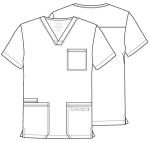 Cherokee Men's V-Neck Top Traditional fit with 4 Pockets, Ultra Soft, Durable, Fade Resistant, 2-Way Stretch Fabric - WW695, L, Black