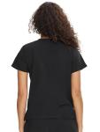 COZYFIT Scrub V-Neck Tops for Women, Soft Stretch Women's Tops Easy Care with 3 Pockets, Black, S