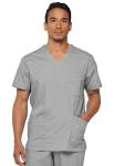 Dickies Men's Big-Tall Extreme Stretch V-Neck Scrub Top, Grey, 5X-Large