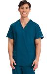 Cherokee Mens Originals Unisex V-neck Medical-scrubs-shirts, Caribbean Blue, XX-Large US