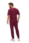 Natural Uniforms Mens Luxe Stretch Jogger Scrub Set (Burgundy, XX-Large)