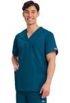Cherokee Mens Originals Unisex V-neck Medical-scrubs-shirts, Caribbean Blue, XX-Large US