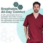 Natural Uniforms Comfortable Fit Men's Workwear Uniform 8 Pocket Top and Pant Set L Burgundy