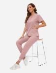 VIAOLI Scrubs for Women Set V-Neck Pocket Top & Drawstring Jogger Scrub Pants