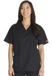 Dickies Women's EDS Signature Scrubs Missy Fit V-Neck Top, Black, X-Large