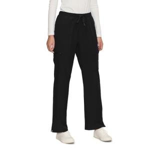 floralhue Women’s Scrub Pants – Soft Stretch Cargo with 8 Pockets, Loose Fit – Consider Sizing Down Black