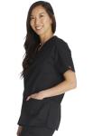 Dickies Women's EDS Signature Scrubs Missy Fit V-Neck Top, Black, X-Large