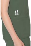 Med Couture Women's Scrub Top, Raglan Sleeves for Modern Fit, 6 Pockets 2-Way Stretch, Durable & Breathable Fabric MC7425, M, Olive