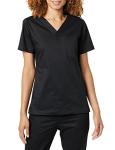 Amazon Essentials Women's Classic Fit V-Neck Short Sleeve Scrub Top (Available in Plus Size), Black, 6X
