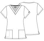 Dickies Women's EDS Signature Scrubs Missy Fit V-Neck Top, Black, X-Large