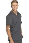 Dickies Dynamix Scrubs for Men, Athletic-Inspired V-Neck Chest Pocket Scrub Top with Four-Way Stretch and Moisture Wicking DK Pewter