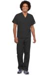 Cherokee Unisex Scrub Set for Men & Women, V-Neck Top & Drawstring Cargo Pant, Easy Care & Fade Resistant – CK00044C, M, Pewter