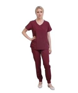 Yoweenton Town Scrubs for Women Scrub Set - Jogger Pant and Comfort Stretch V-Neck Top,5-Pocket Top and 5 Pocket Pants, Easy Care Uniforms