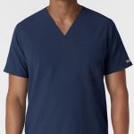 Wink Men's V-Neck Scrub Top, Navy