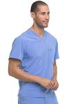 Dickies EDS Essentials Men Scrubs Top Tuckable V-Neck Plus Size DK635, 2XL, Ciel