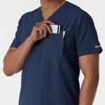 Wink Men's V-Neck Scrub Top, Navy