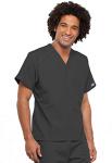 Cherokee Unisex Scrub Set for Men & Women, V-Neck Top & Drawstring Cargo Pant, Easy Care & Fade Resistant – CK00044C, M, Pewter