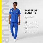 Wink Men's V-Neck Scrub Top, Navy