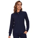COZYFIT Scrub Jackets for Woman, Zip Front Nurse Jacket, 4-Way Stretch Fabric - Navy Blue, XL