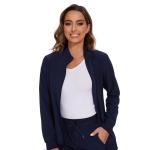 COZYFIT Scrub Jackets for Woman, Zip Front Nurse Jacket, 4-Way Stretch Fabric - Navy Blue, XL