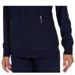 COZYFIT Scrub Jackets for Woman, Zip Front Nurse Jacket, 4-Way Stretch Fabric - Navy Blue, XL