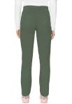 Med Couture Scrub Pants for Women, Jersey Waist Yoga Bottoms, 6 Pockets with Mid Rise Drawstring Waistband MC7725, M, Olive