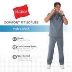 Hanes Men's Scrubs Healthcare Pants, Scrub Pants for Men, Moisture-Wicking & Odor Control, 5 Pockets Slate Grey