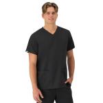 Hanes Healthcare Top, Moisture-Wicking Stretch Scrub Shirts for Men, Odor Control, New Ebony, 2X Large
